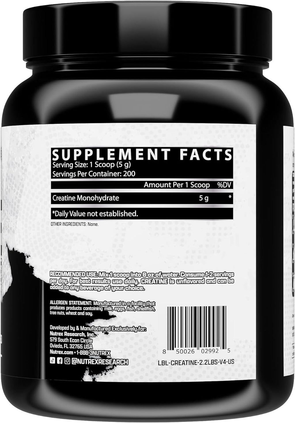 CREATINA MONOHIDRATO NUTREX 1 KG