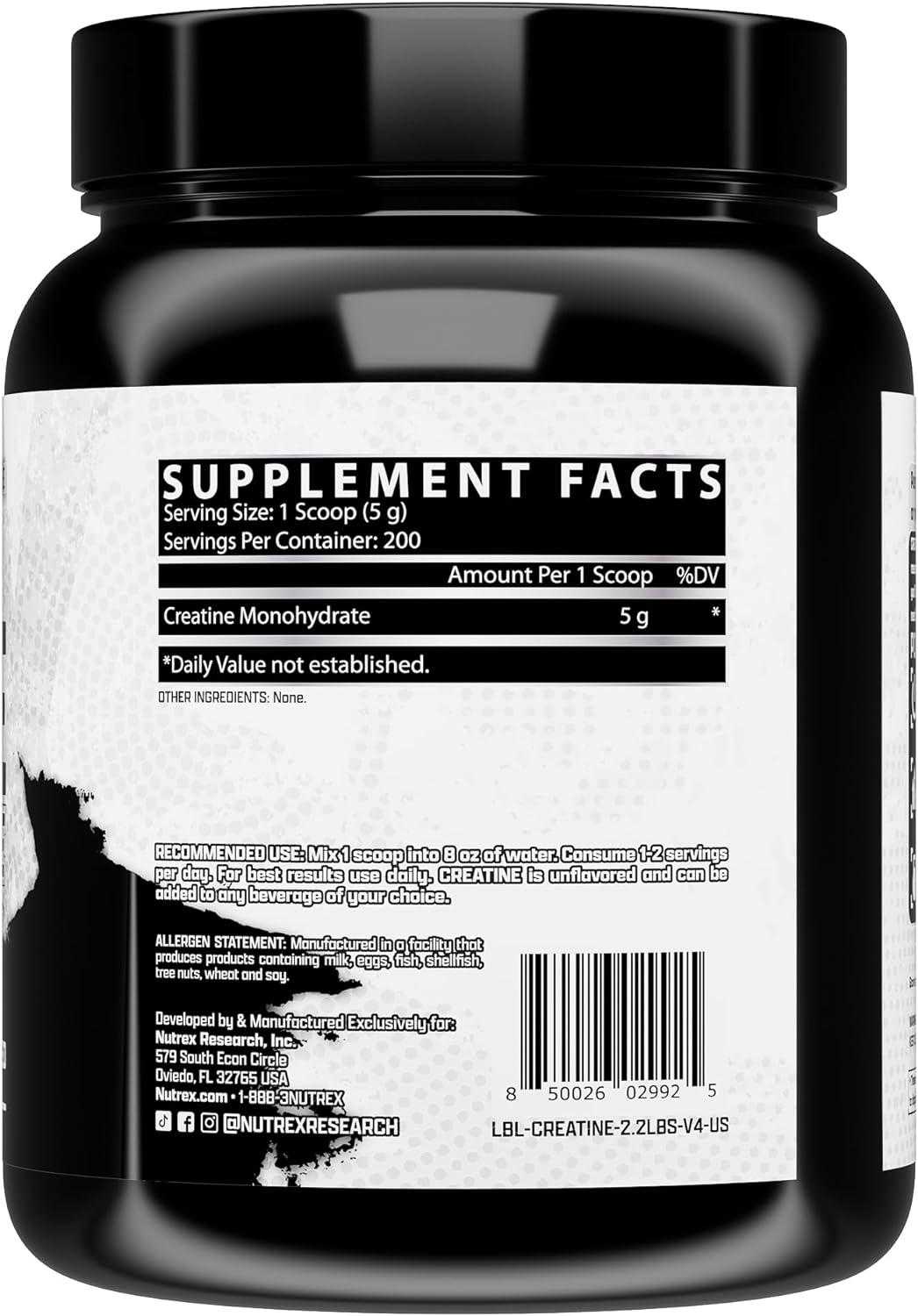 CREATINA MONOHIDRATO NUTREX 1 KG