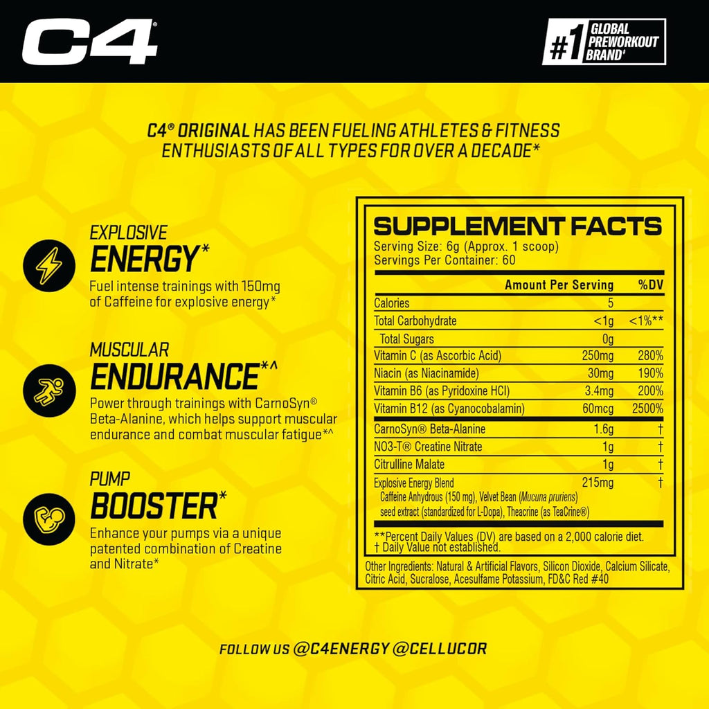 C4 ORIGINAL PRE WORKOUT 60 SERVICIOS