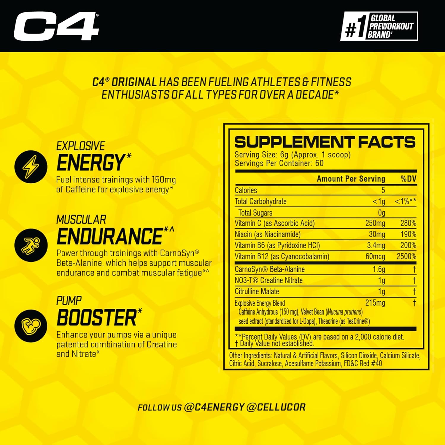 C4 ORIGINAL PRE WORKOUT 60 SERVICIOS